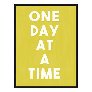 Quadro One Day at a Time Faggio massello / Vetro acrilico - Nero - 73 x 93 cm