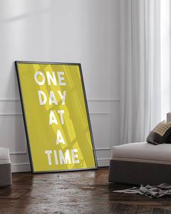 Quadro One Day at a Time Faggio massello / Vetro acrilico - Nero - 73 x 93 cm