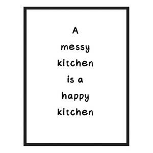 Afbeelding Happy Kitchen massief beukenhout/acrylglas - zwart - 73 x 93 cm