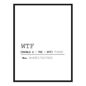 Tableau déco WTF Definition Hêtre massif / Plexiglas - Noir - 73 x 93 cm