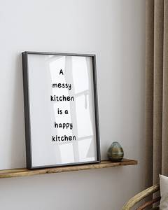 Afbeelding Happy Kitchen massief beukenhout/acrylglas - zwart - 32 x 42 cm