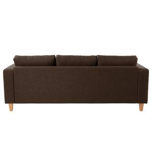 Ecksofa MAISON 2-Sitzer mit Longchair Webstoff - Webstoff Inas: Braun - Longchair davorstehend rechts