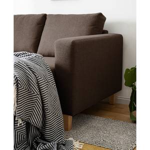 Ecksofa MAISON 2-Sitzer mit Longchair Webstoff - Webstoff Inas: Braun - Longchair davorstehend rechts