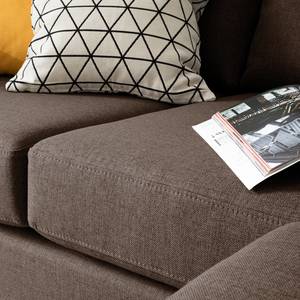 Ecksofa MAISON 2-Sitzer mit Longchair Webstoff - Webstoff Inas: Braun - Longchair davorstehend rechts