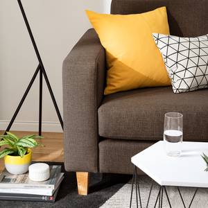 Ecksofa MAISON 2-Sitzer mit Longchair Webstoff - Webstoff Inas: Braun - Longchair davorstehend rechts