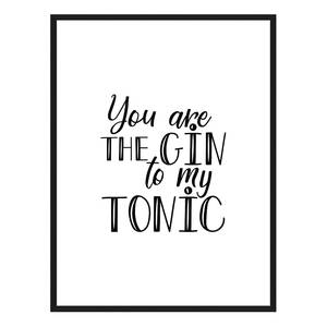 Bild The Gin To My Tonic Buche Massiv / Acrylglas - Schwarz - 63 x 83 cm
