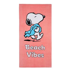 Serviette de plage PEANUTS Coton - Rose foncé