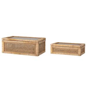 Set di 2 contenitori Lally Trasparente / Rattan - Beige