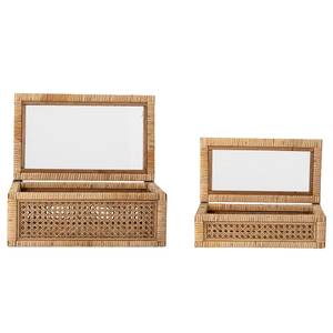 Set di 2 contenitori Lally Trasparente / Rattan - Beige