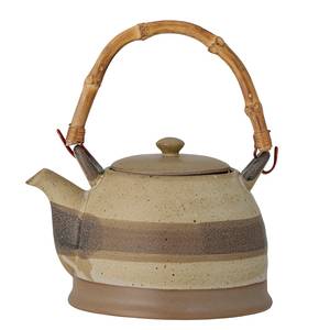 Theepot Solange keramiek/massief bamboehout - beige/bruin