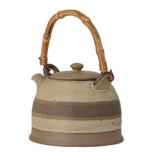 Theepot Solange keramiek/massief bamboehout - beige/bruin