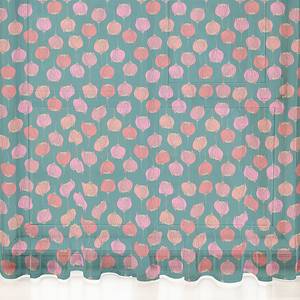 Kant-en-klaargordijn Rode Bloemen set 2 polyester - Hoogte: 240 cm