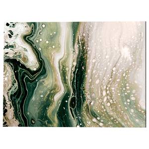 Metalen afbeelding Green Fluid Marble 30 x 40 x 0.5 cm