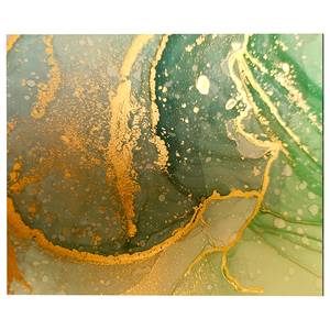 Quadro di metallo Kelly Green Marble Art Alluminio - Multicolore