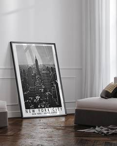 Quadro New York City Black & White Faggio massello / Vetro acrilico - Nero