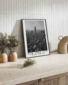 Quadro New York City Black & White Faggio massello / Vetro acrilico - Nero