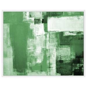 Quadro Abstract in Kelly Green Faggio massello / Vetro acrilico - Bianco