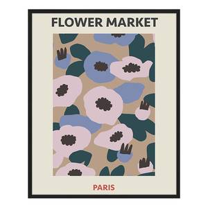 Bild Paris Flower Market Buche Massiv / Acrylglas - Schwarz - 42 x 52 cm