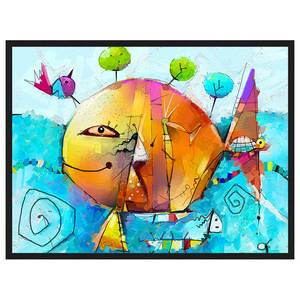 Bild The Colorful Fish Buche Massiv / Acrylglas - Schwarz - 63 x 83 cm