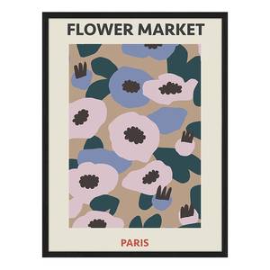 Bild Paris Flower Market Buche Massiv / Acrylglas - Schwarz - 32 x 42 cm