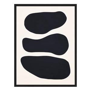 Bild Black Round Shapes Buche Massiv / Acrylglas - Schwarz - 32 x 42 cm