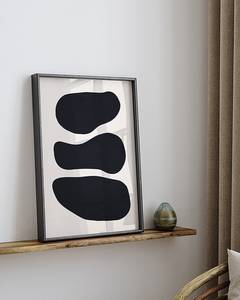 Quadro Black Round Shapes Faggio massello / Vetro acrilico - Nero - 32 x 42 cm