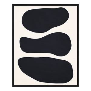 Bild Black Round Shapes Buche Massiv / Acrylglas - Schwarz - 42 x 52 cm