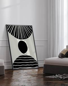 Quadro Boho Art Faggio massello / Vetro acrilico - Nero - 73 x 93 cm