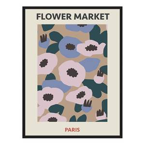 Afbeelding Paris Flower Market massief beukenhout/acrylglas - zwart - 73 x 93 cm