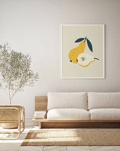 Quadro The Pear Faggio massello / Vetro acrilico - Bianco - 52 x 62 cm