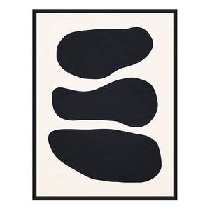 Quadro Black Round Shapes Faggio massello / Vetro acrilico - Nero - 73 x 93 cm