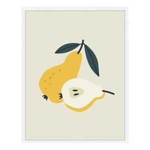 Quadro The Pear Faggio massello / Vetro acrilico - Bianco - 73 x 93 cm