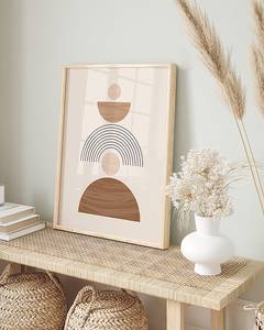 Quadro Abstract Shapes in Beige Faggio massello / Vetro acrilico - Naturale - 32 x 42 cm