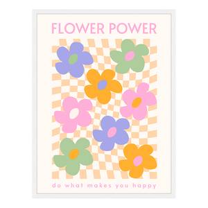 Bild Flower Power Buche Massiv / Acrylglas - Weiß - 63 x 83 cm