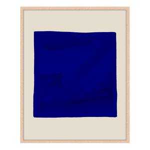 Quadro The Blue Square Faggio massello / Vetro acrilico - Naturale - 42 x 52 cm