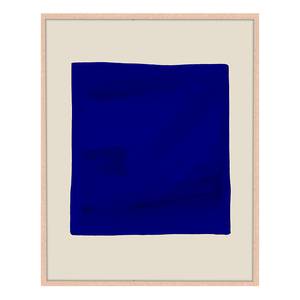 Quadro The Blue Square Faggio massello / Vetro acrilico - Naturale - 52 x 62 cm