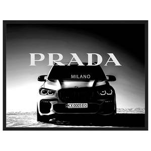 Afbeelding Prada Milano massief beukenhout/acrylglas - zwart - 73 x 93 cm