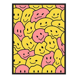 Afbeelding Funny Crazy Smiles massief beukenhout/acrylglas - zwart - 73 x 93 cm