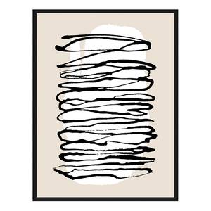 Quadro Abstract Lines Faggio massello / Vetro acrilico - Nero - 73 x 93 cm