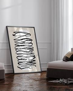 Bild Abstract Lines Buche Massiv / Acrylglas - Schwarz - 73 x 93 cm