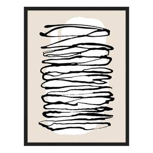 Quadro Abstract Lines Faggio massello / Vetro acrilico - Nero - 32 x 42 cm