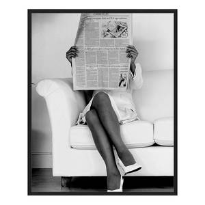 Tableau déco Reading News Hêtre massif / Plexiglas - Noir - 42 x 52 cm