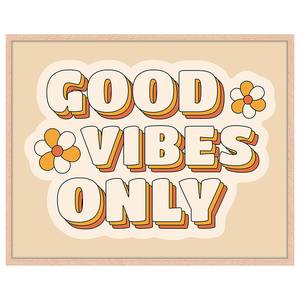 Bild Good Vibes Only Buche Massiv / Acrylglas - Naturell - 42 x 52 cm