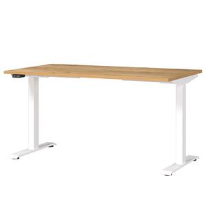 In hoogte verstelbaar bureau Jet Eikenhouten look/wit - Breedte: 140 cm