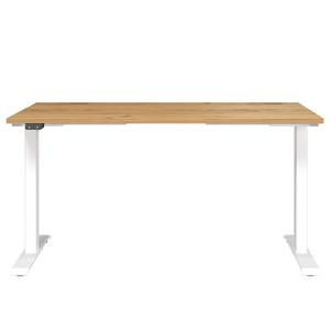 In hoogte verstelbaar bureau Jet Eikenhouten look/wit - Breedte: 140 cm