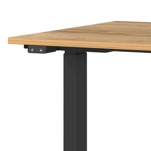 Höhenverstellbarer Schreibtisch Jet Eiche Dekor / Schwarz - Breite: 120 cm