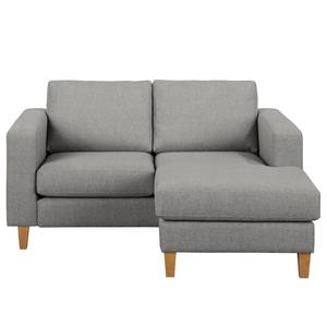 Ecksofa MAISON 1-Sitzer mit Longchair Webstoff Inas: Platin - Longchair davorstehend rechts