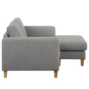 Ecksofa MAISON 1-Sitzer mit Longchair Webstoff Inas: Platin - Longchair davorstehend rechts