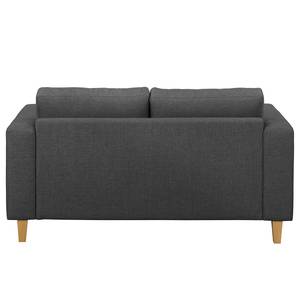 Ecksofa MAISON 1-Sitzer mit Longchair Webstoff Inas: Dunkelgrau - Longchair davorstehend rechts