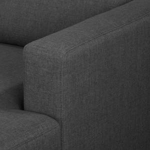 Ecksofa MAISON 1-Sitzer mit Longchair Webstoff Inas: Dunkelgrau - Longchair davorstehend rechts